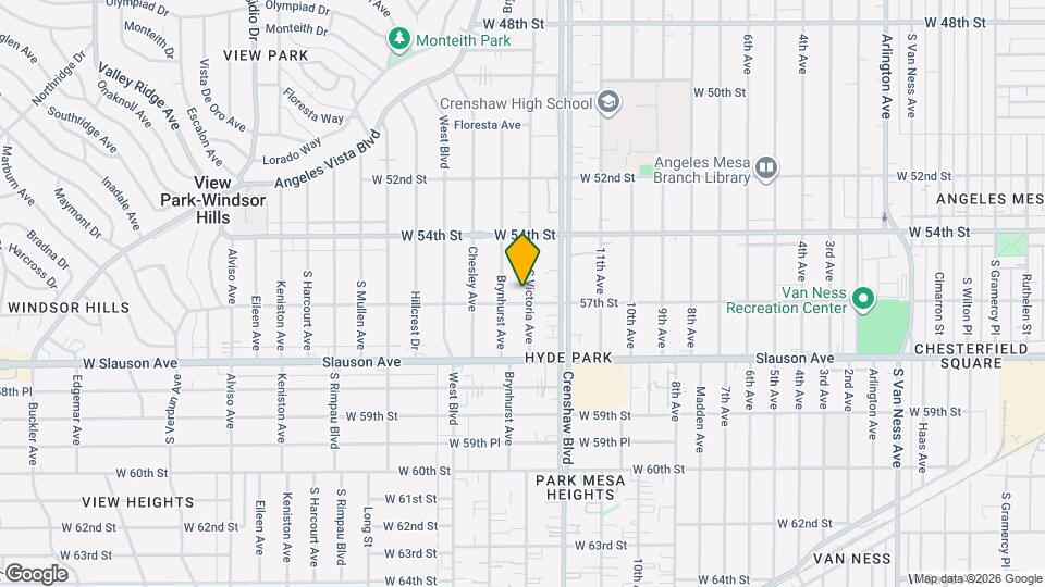 5465 S Victoria Ave Map and Location Details