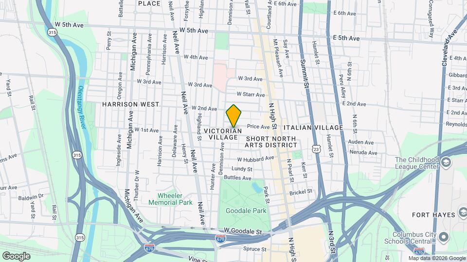 132 W 1st Ave, Unit 1 Map and Location Details