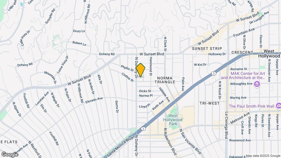 906 N Doheny Dr, Unit 313 Map and Location Details