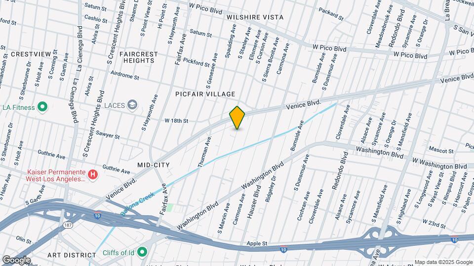 1842 S Curson Ave Mapa y Detalles de la Ubicación