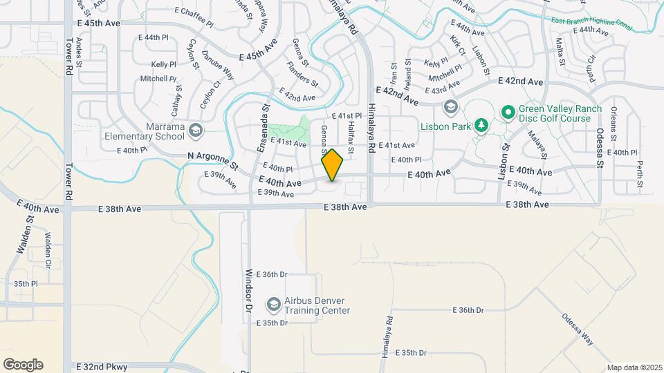 19807 E 39th Ave Map and Location Details