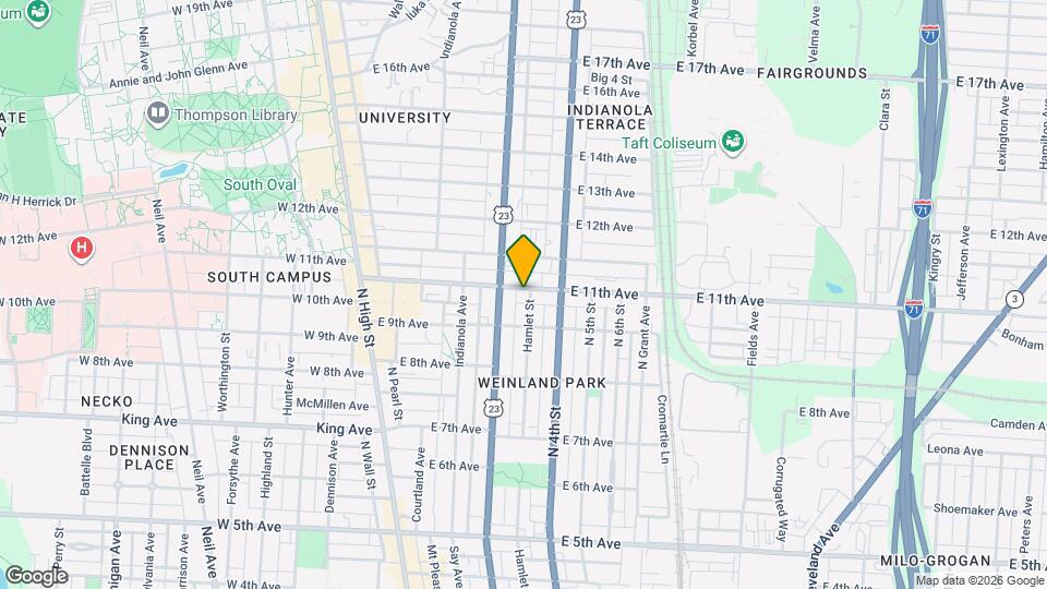 235 E 11th Ave Map and Location Details