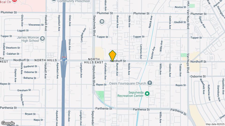15288 Nordhoff St Map and Location Details