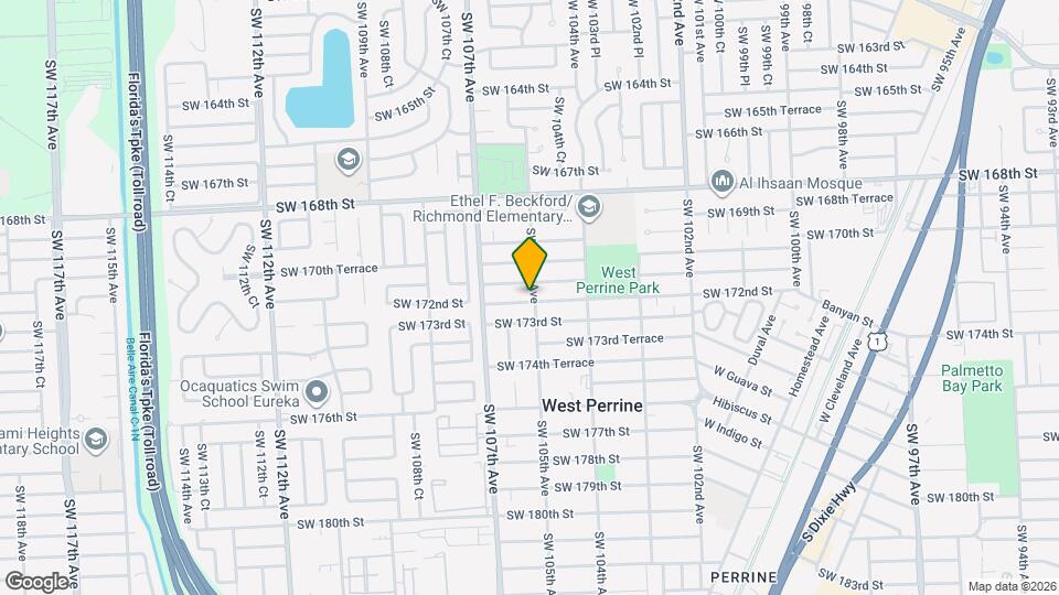 10501 SW 172nd St Mapa y Detalles de la Ubicación