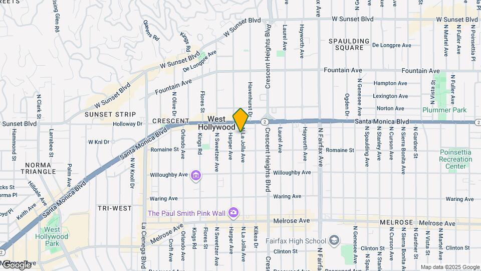 1033 N La Jolla Ave Map and Location Details