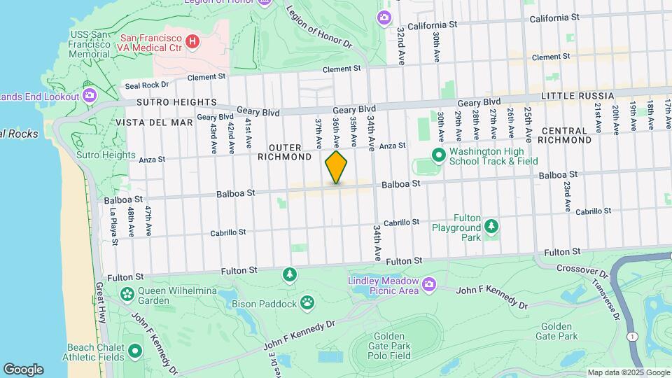 3491 Balboa St Map and Location Details