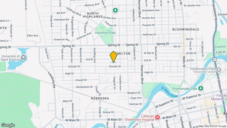 1302 Sinclair St Map and Location Details