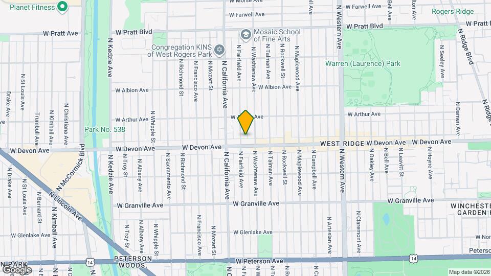 6419 N Fairfield Ave Map and Location Details