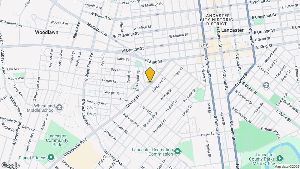 627 Manor St Map and Location Details