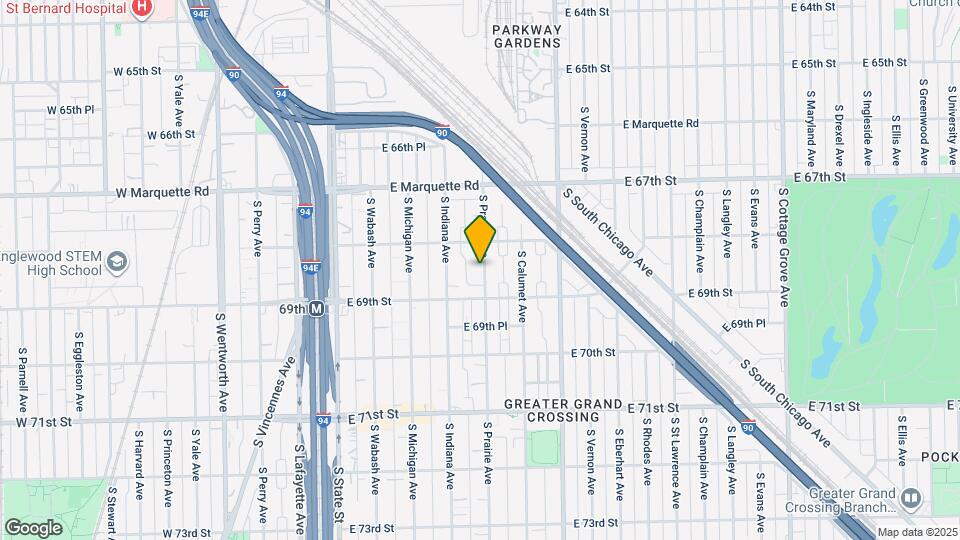 6826 S Prairie Ave Map and Location Details