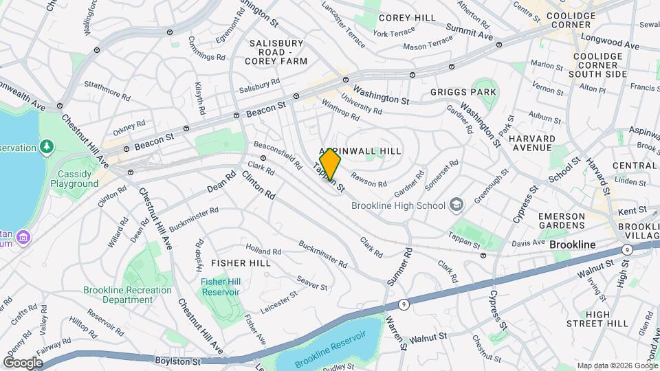 252 Tappan St, Unit 1 Map and Location Details