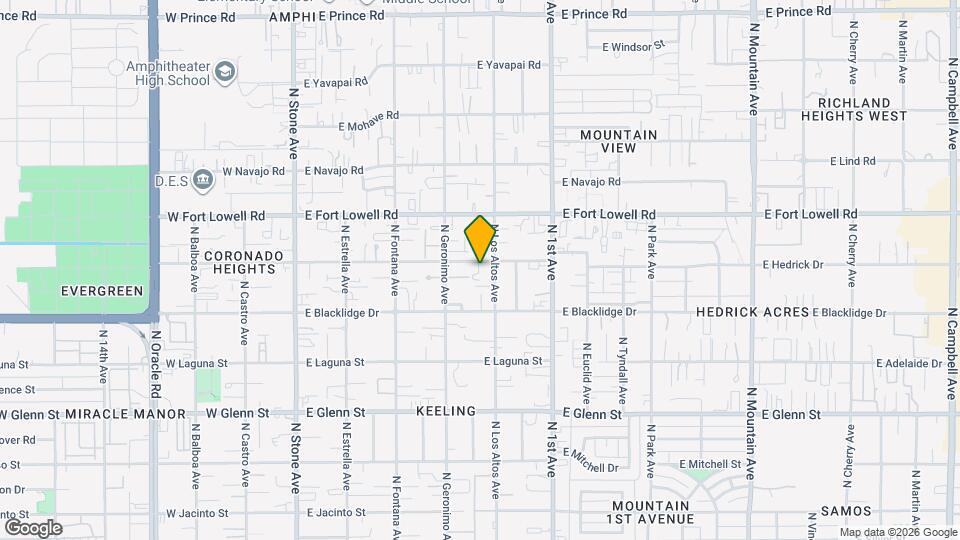 460 E Delano St Mapa y Detalles de la Ubicación