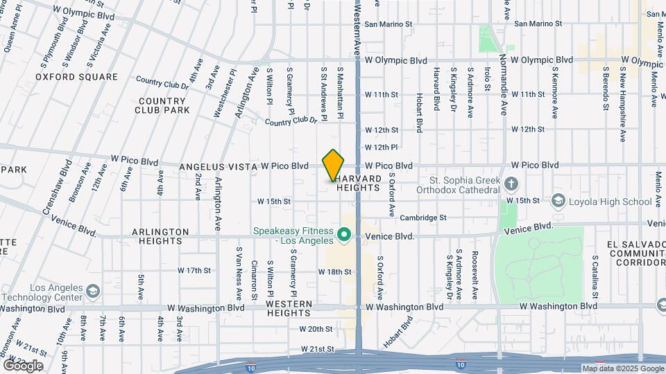1401 S Manhattan Pl Map and Location Details