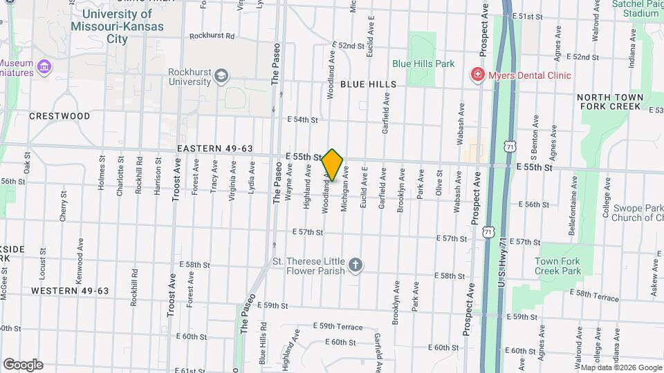 5535 Woodland Ave Map and Location Details