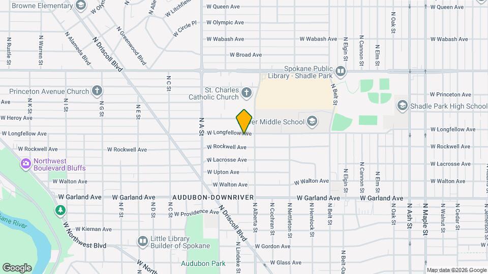 2619 W Longfellow Ave Map and Location Details