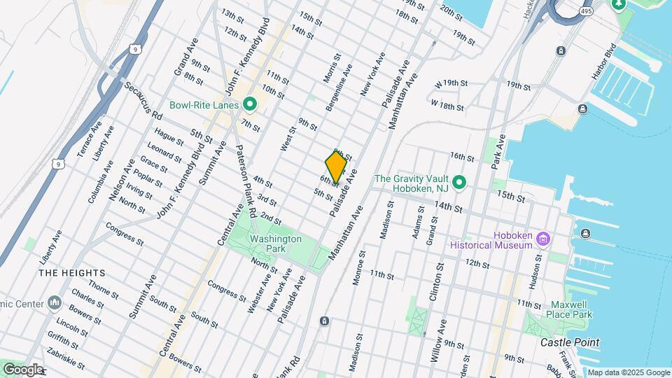 6th at West Hoboken - Union City, NJ Mapa y Detalles de la Ubicación