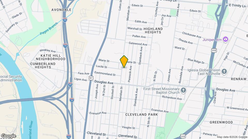 1327 Meridian St Map and Location Details