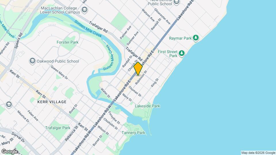 210 Lakeshore Rd E Map and Location Details