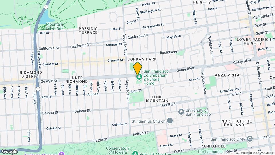 3565 Geary Blvd Map and Location Details