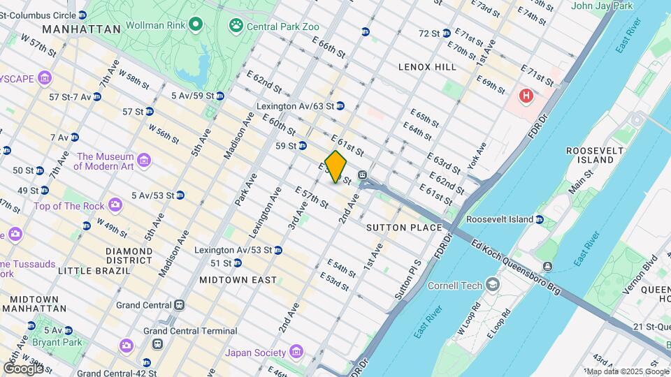 221 E 58th St Map and Location Details