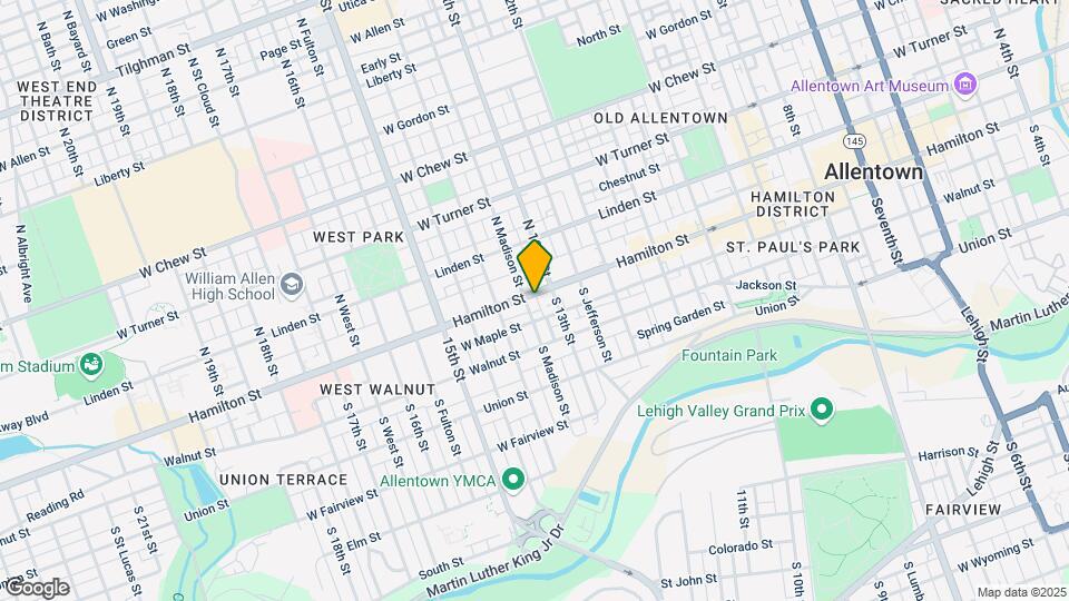1320 Hamilton St, Unit apt rear Map and Location Details