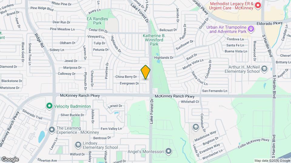 5004 Evergreen Dr Map and Location Details