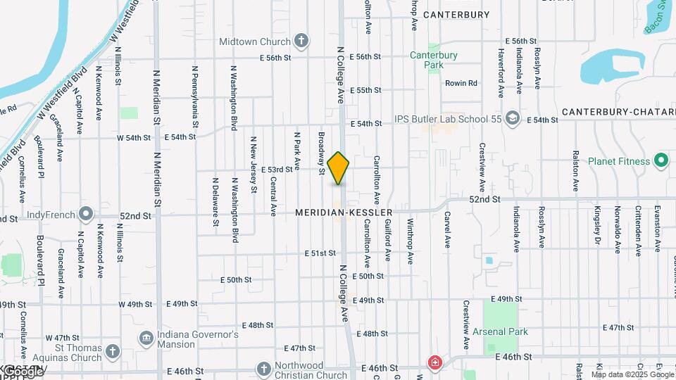 5240 N College Ave Map and Location Details