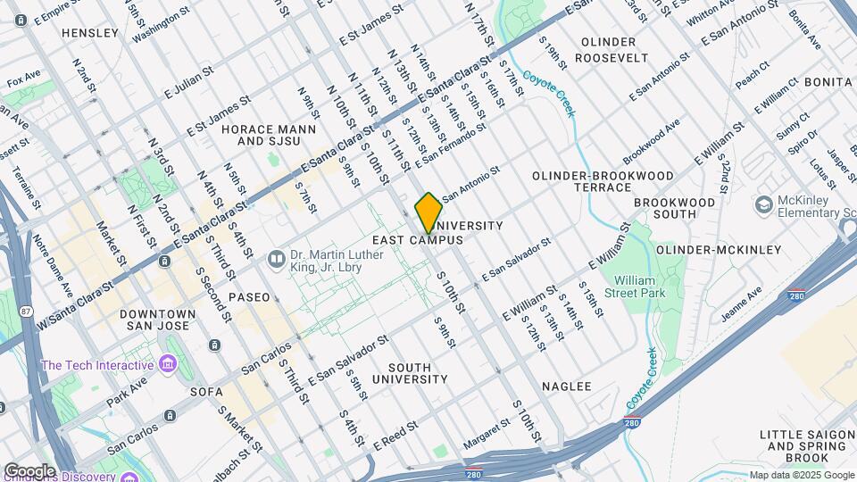 282 S 10th St Map and Location Details