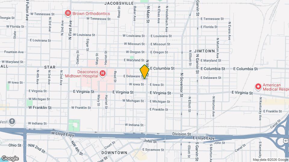 610 N Main St Map and Location Details