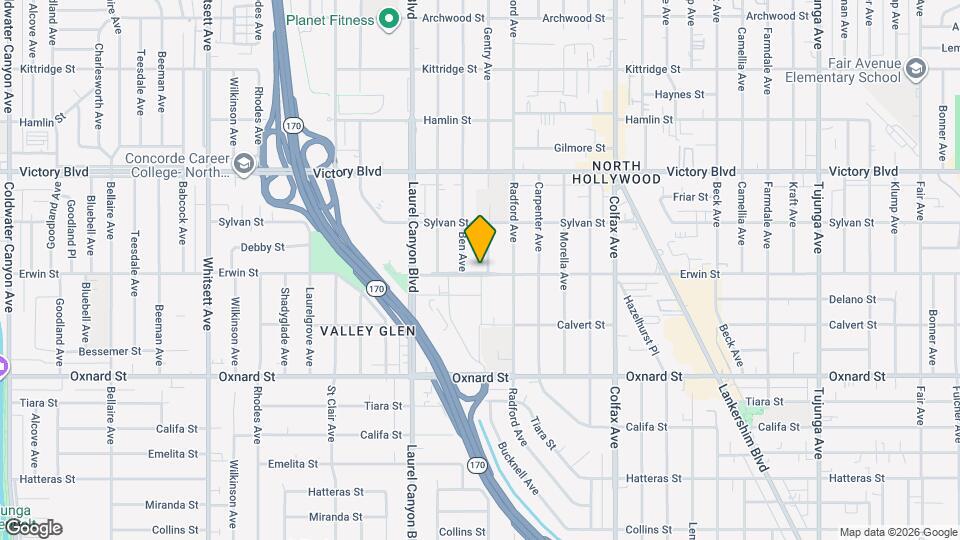 6205 Gentry Ave Map and Location Details