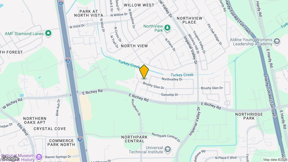 315 Brushy Glen Dr Mapa y Detalles de la Ubicación