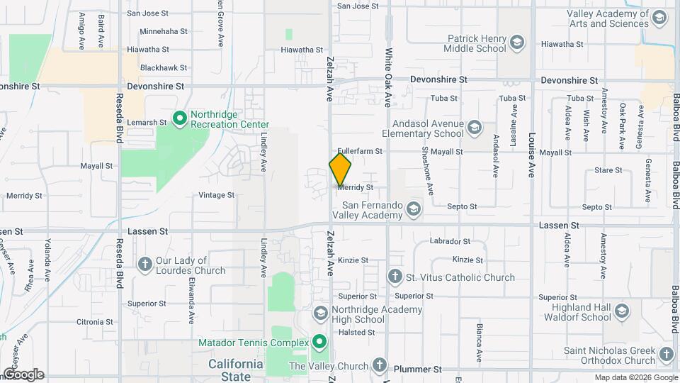 9950 Zelzah Ave Mapa y Detalles de la Ubicación