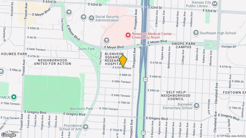 2407 E 67th Terrace Map and Location Details