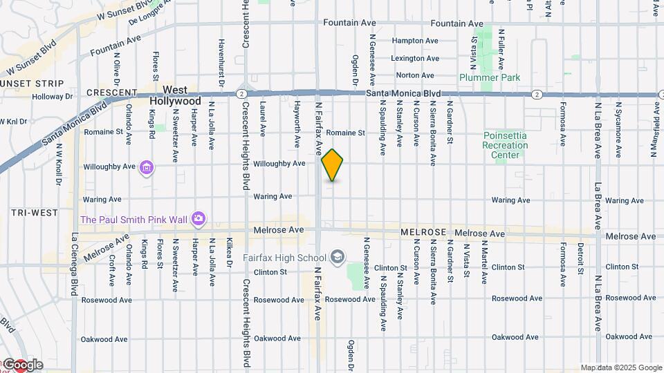 819 N Orange Grove Ave Map and Location Details