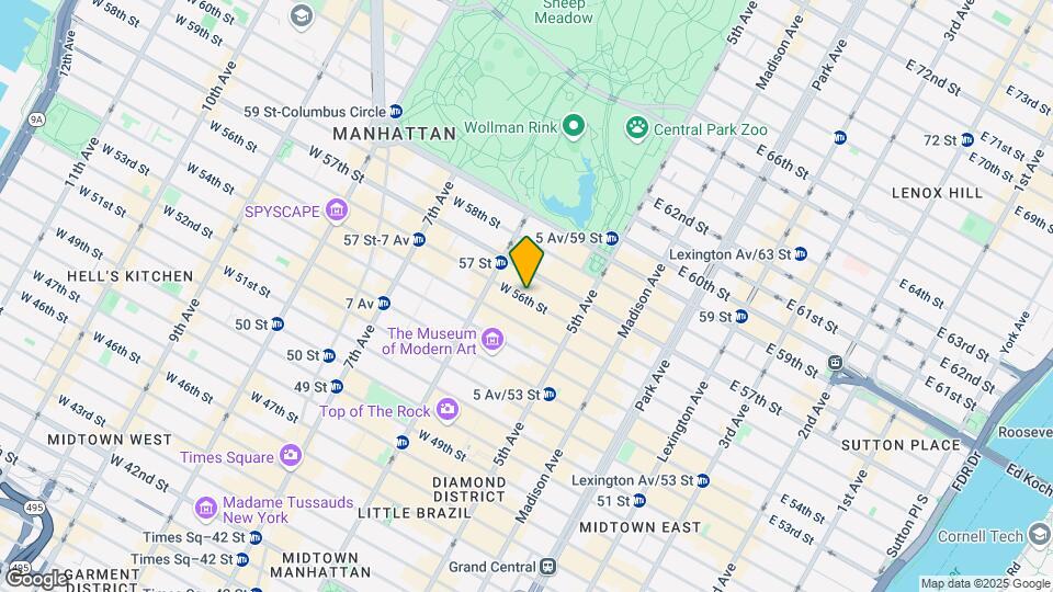 37 W 56th St Mapa y Detalles de la Ubicación