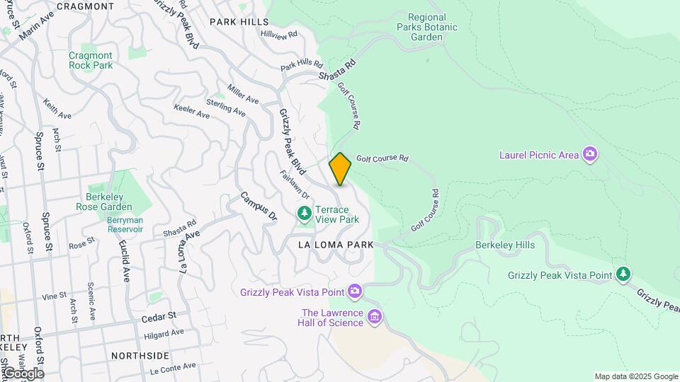 1375 Grizzly Peak Blvd Mapa y Detalles de la Ubicación