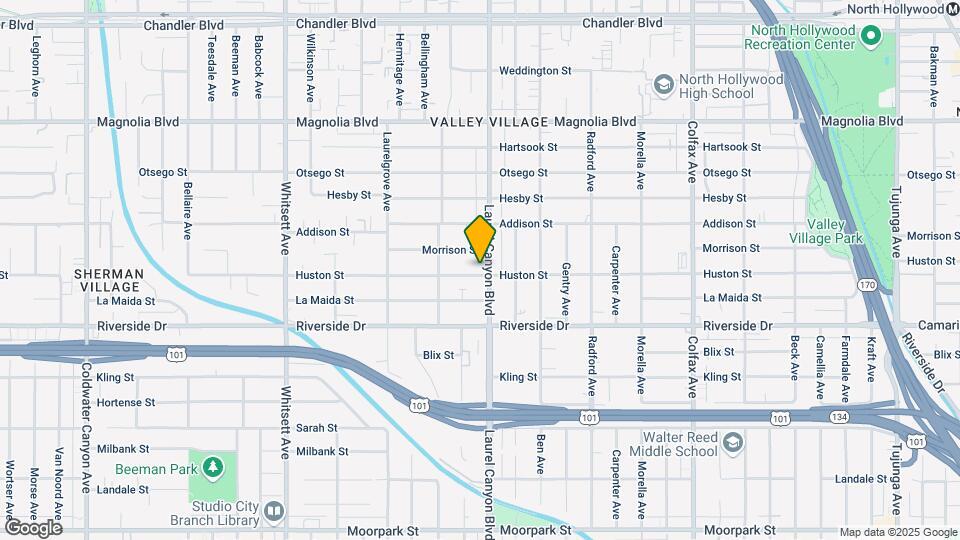 4901 Laurel Canyon Blvd Mapa y Detalles de la Ubicación