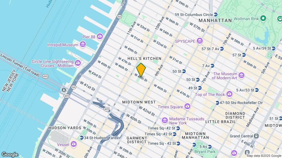 428 W 46th St Mapa y Detalles de la Ubicación