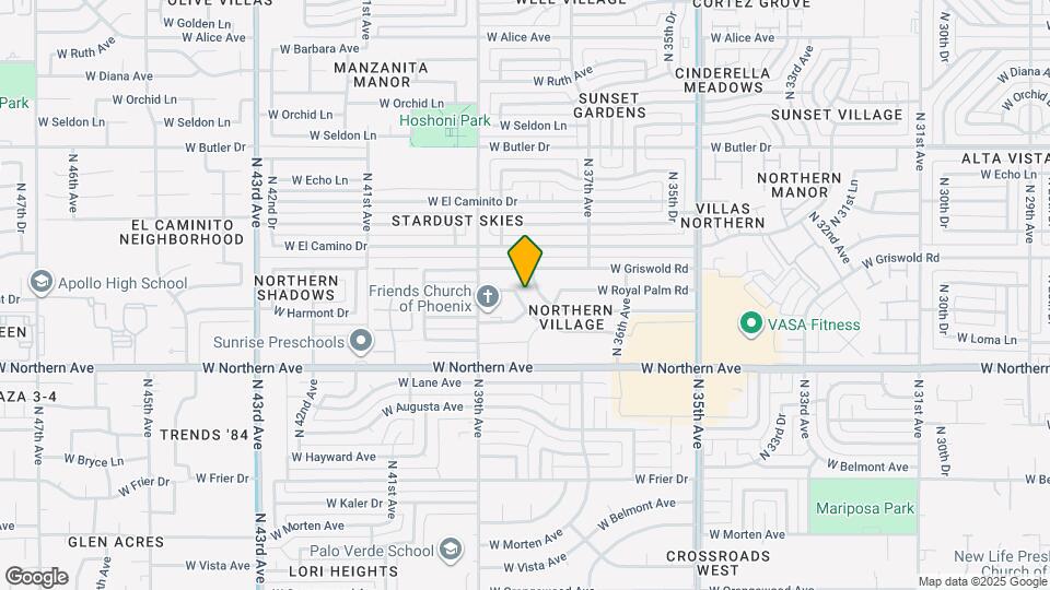 3830 W Royal Palm Rd Mapa y Detalles de la Ubicación