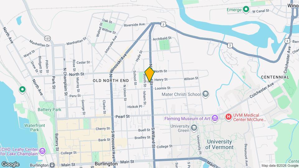 95 N Willard St Mapa y Detalles de la Ubicación