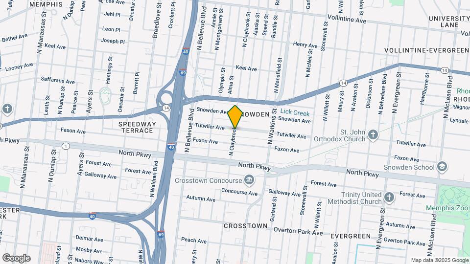 1305 Tutwiler Ave Map and Location Details