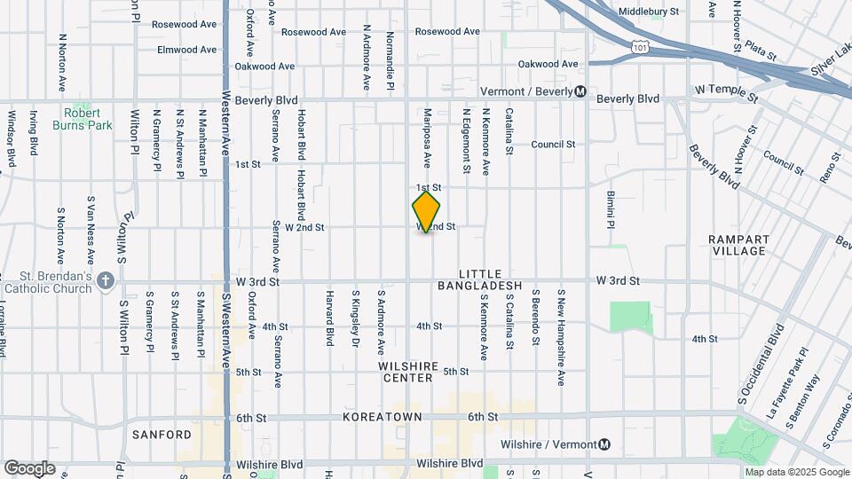 215 N Mariposa Ave Map and Location Details