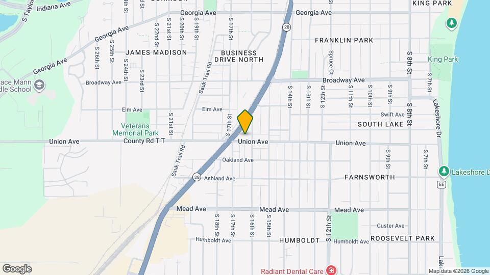 1612 Union Ave, Unit Upper one bedroom apartme Map and Location Details