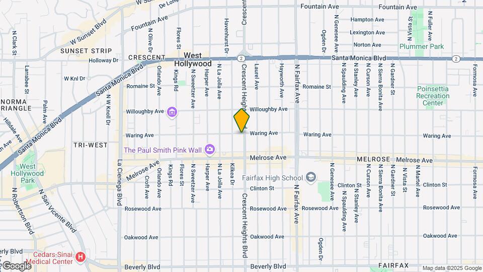 755 N Crescent Heights Blvd Map and Location Details