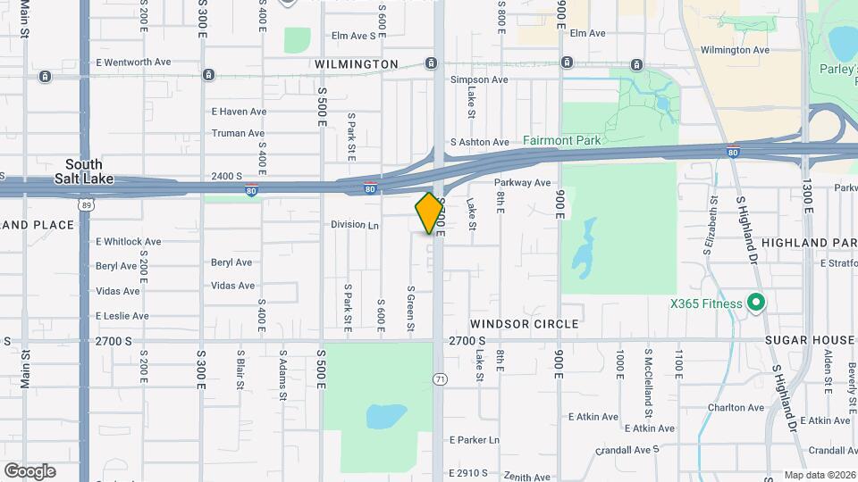 2500 S 700 E Map and Location Details