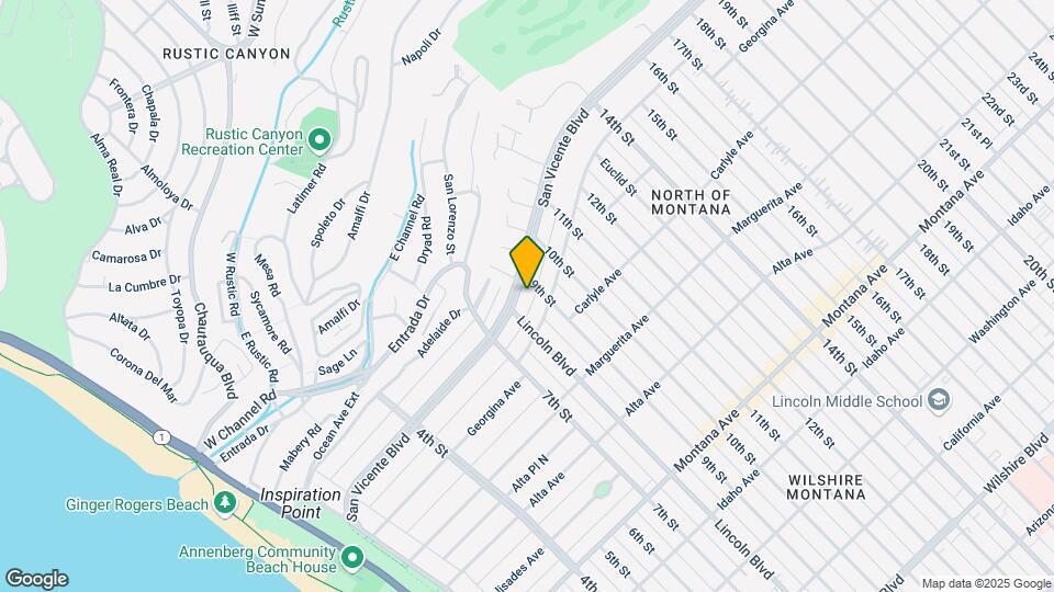 822 San Vicente Blvd Map and Location Details