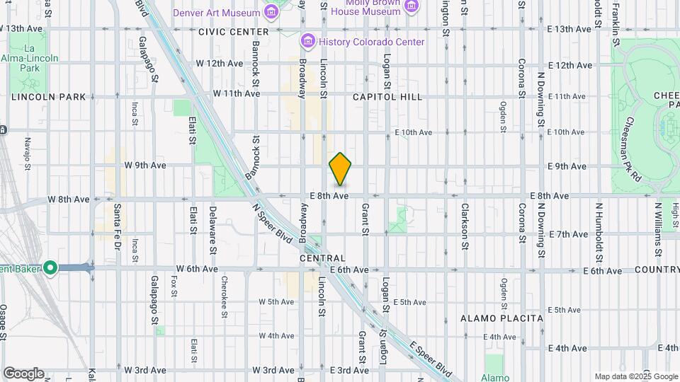 121 E 8th Ave, Unit 121 Map and Location Details