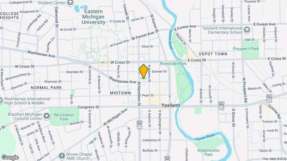 312 Washtenaw Ave Map and Location Details