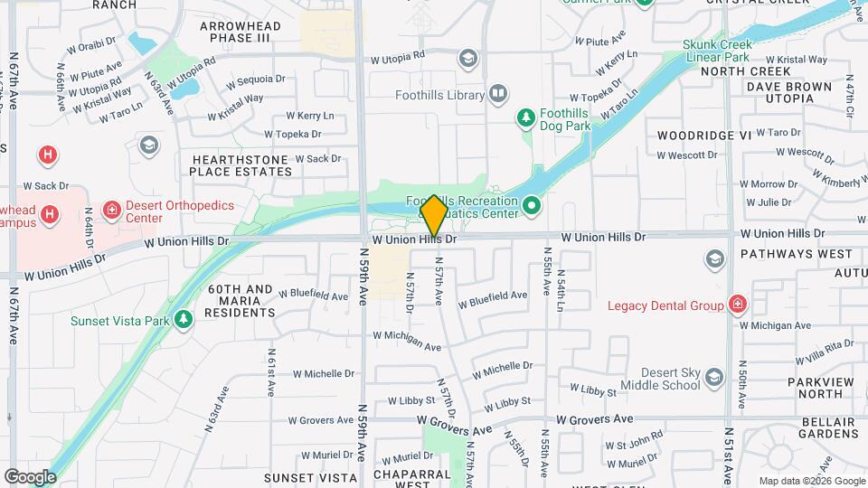 5704 W Villa Theresa Dr Mapa y Detalles de la Ubicación