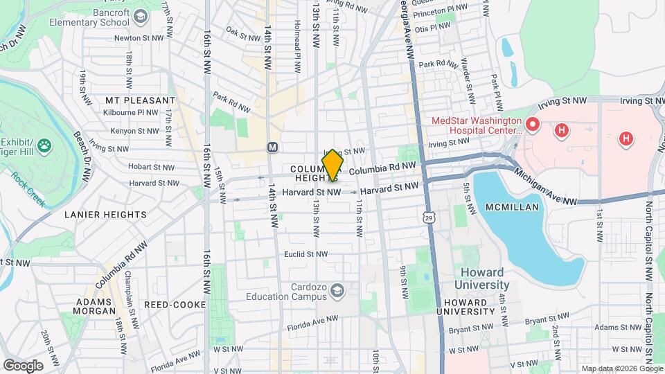 1211 Harvard St NW, Unit 1 Mapa y Detalles de la Ubicación